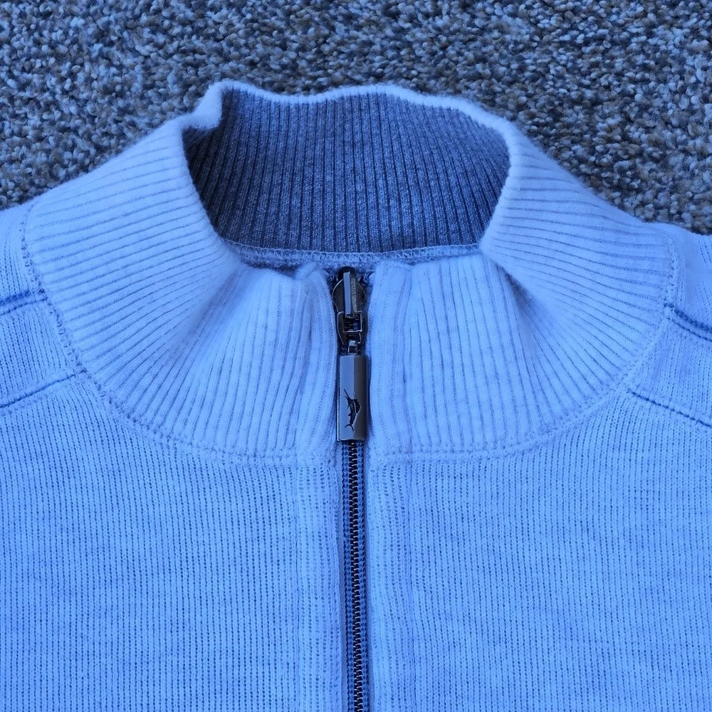 Men's Tommy Bahama Flip Coast Half Zip Sweatshirt Continental Heather Gray Large